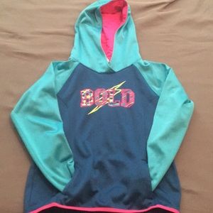 Blue and pink hoodie